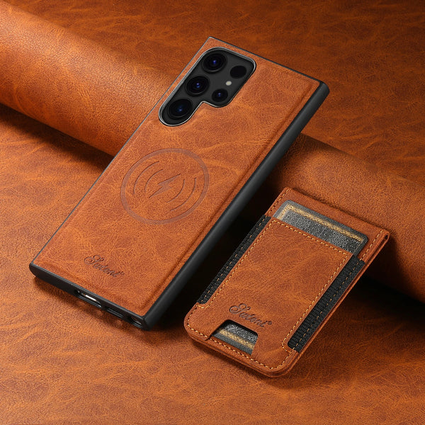 Wallet Phone Case Card Holder Leather Magnetic Pocket Cover Magsafe Wireless charging For Samsung Galaxy S26Ultra S25Plus S24