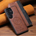 Faux Leather Wireless Charging Card Holder Stand Wallet Magnetic Flip Cover Phone Case For Samsung Galaxy S26 Ultra S25 S24 S23