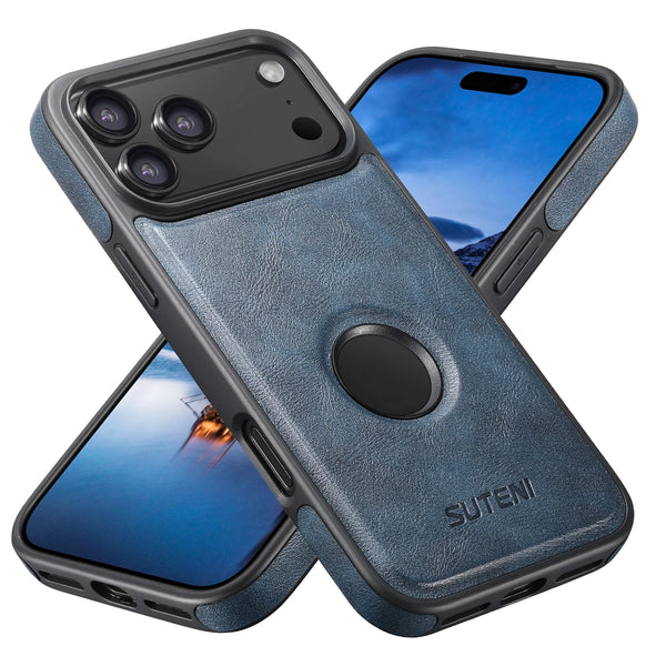 SUTENI Wireless Charging Luxury Faux Leather Magnet Phone Case For iPhone 17 Pro Max 16 Plus 15 14 13 12