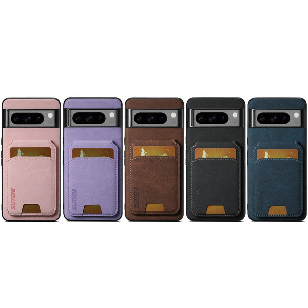 SUTENI Luxury Faux Leather Stand Card Holder Phone Case Frosted Feel For Google Pixel 9XL 8Pro 7A 6