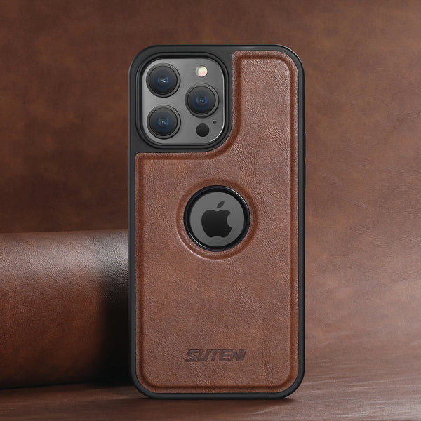 SUTENI Wireless Charging Luxury Faux Leather Magnet Phone Case For iPhone 17 Pro Max 16 Plus 15 14 13 12
