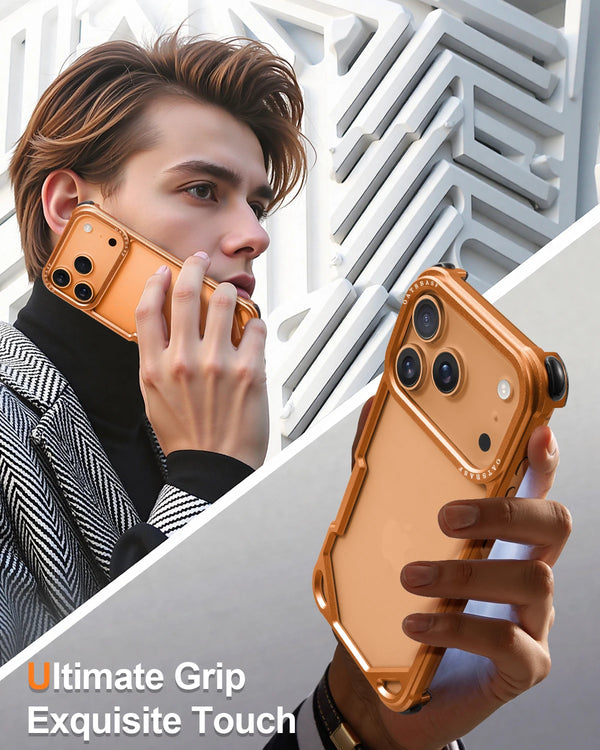 Oatsbasf Metal Phone Case for iPhone 17 Pro/Pro Max/17 Air Case Minimalist Wireless Charging Ultra-thin Bumper Protecitve Case