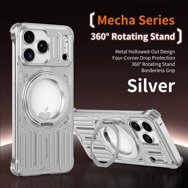 Heat Dissipation Rotating Stand for Magsafe Phone Case for IPhone 17AIR Pro Max 16 15 Pro Metal Mechanical Arm Hollow Out Funda