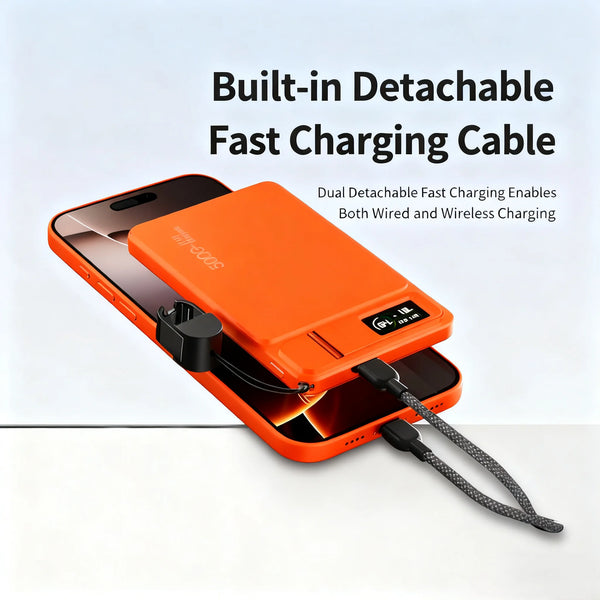3-In-1 TFT Screen 10000Mah Wireless Magnetic PowerBank For Magsafe Fast Charger Portable External Battery For iPhone 17 PowerBak