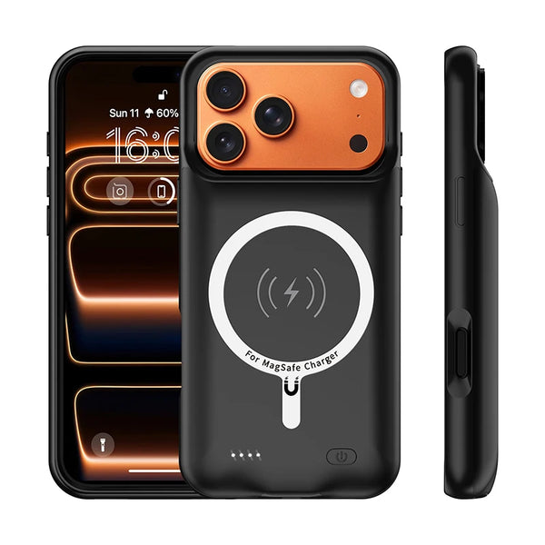 10000mAh Magnetic Battery Case for iPhone 17 Air 17 Pro Max Portable Charger Case Wireless Charging Power Bank Charger Cover