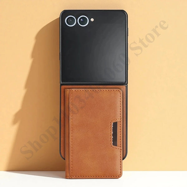 2 in 1 Leather Case For Samsung Galaxy Z Flip 7 6 5 4 3 Flip7 Fe Flip6 Flip5 Flip4 Flip3 Magnetic Wireless Charging Phone Cover