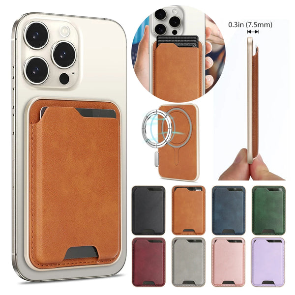 Ultra Thin Magnetic Cards Bag Holder For iphone 16 15 14 13 12 11 Samsung Oppo Xiaomi Oneplus Google Phone for All Smartphones