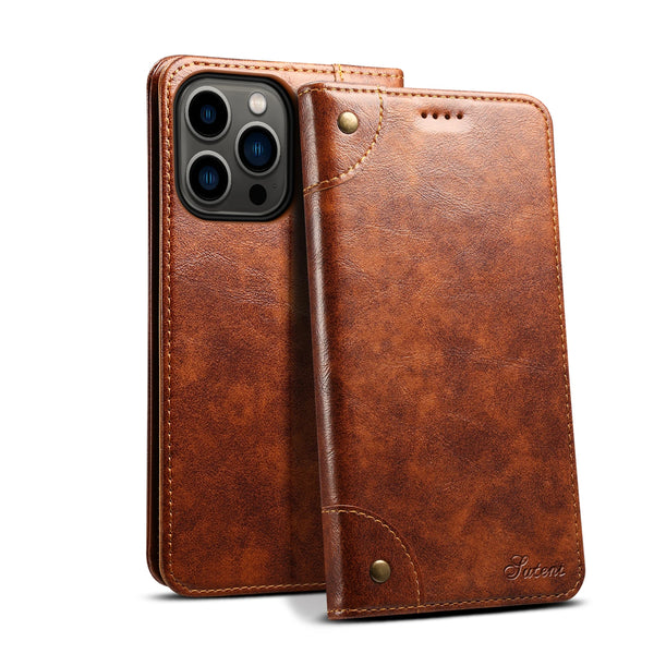 SUTENI Leather Wallet Magnetic Card Holder Flip Cover Phone Case For iPhone 16 Pro Max 15 Plus 14 13 12 11 XS XR X  8 7 Plus