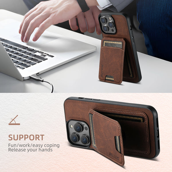 SUTENI Card Holder Card Cover Mobile Phone Case Luxury PU Leather Phone Holder For iPhone 16ProMax 15Plus 14 13 12 11 XR X