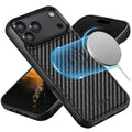 SUTENI Luxury Faux Leather Phone Case Wireless Charging Magnet Grid Texture For iPhone 17 Pro Max 16 Plus 15 14 13 12