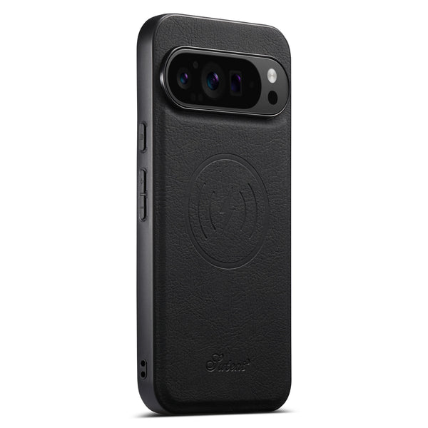 SUTENI Luxury Faux Leather Phone Case Magnet Wireless Charging Frosted Feel For Google Pixel 10 Pro XL 9 8A 7 6