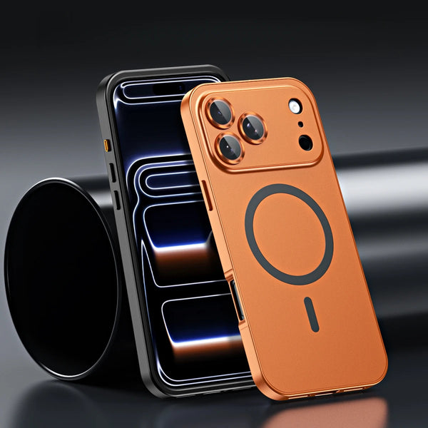 Luxury Aluminum Metal Frame Magsafe Phone Case For iPhone 17 Air 16 15 14 13 12 Pro Max Plus Magnetic Charge Shockproof PC Cover