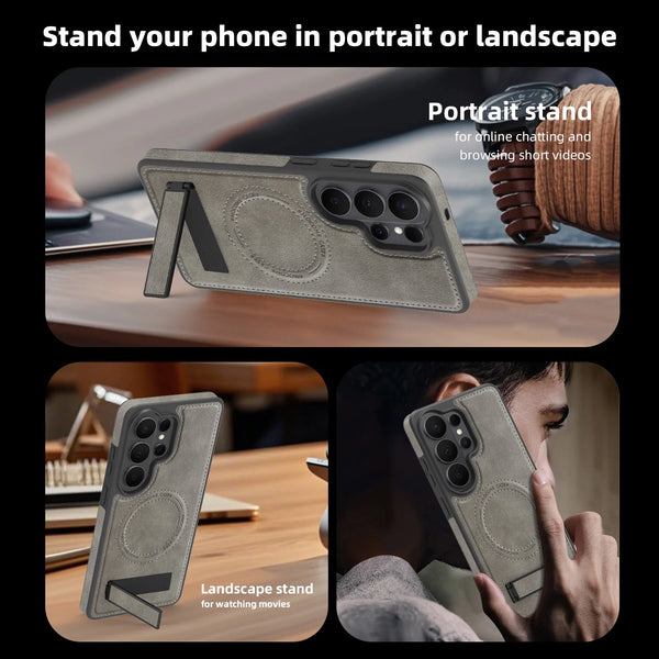 Phone Case for Samsung Galaxy S26 S25 Ultra Edge S24 Plus Fe S23 S22 S25U Wireless Charging Card Slots Card Holder Phone Cover