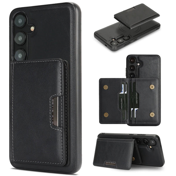 2 in 1 Magnetic Leather Case for Samsung Galaxy A16 A15 A14 A56 A55 A54 A53 A52 A36 A35 A34 4G 5G Cards Slots Bag Phone Cover