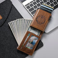 SUTENI Card Slot Wallet Flip Cover Faux Leather Card Box Pressing The Button Automatically Ejects The Card