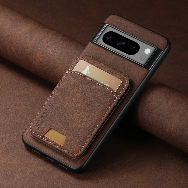 SUTENI Luxury Faux Leather Stand Card Holder Phone Case Frosted Feel For Google Pixel 9XL 8Pro 7A 6