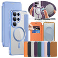 Leather Flip Case for Samsung Galaxy S26 S25 S24 S22 S23 Fe Plus Ultra S25U Card Holder Magnetic Camera Protection Phone Cover