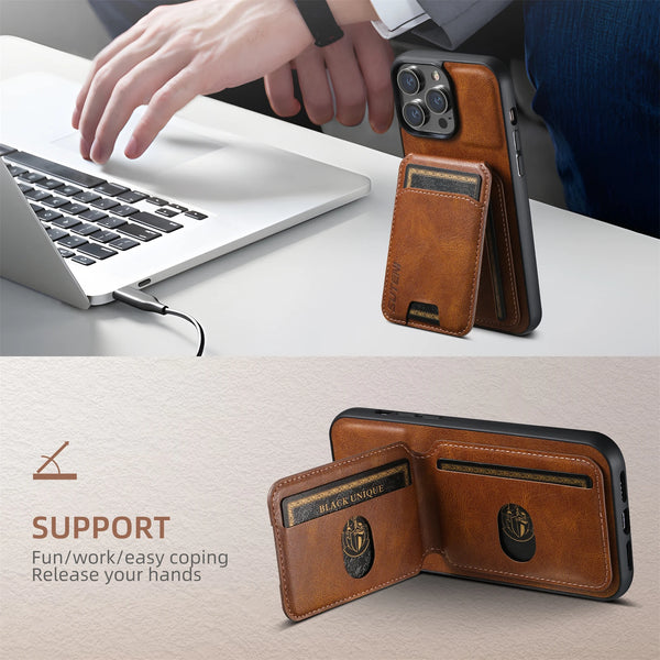SUTENI Card Holder Leather Magnetic Pocket Cover Wallet Phone Case For iPhone X XS XR 11 12 13 14 15 Plus 16 17 Pro Max