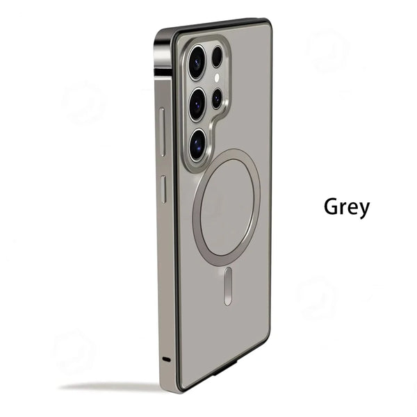 Magnetic Aluminum Metal Frame Case For Samsung Galaxy S25 S26 Ultra S26ultra 5G Hybrid Bumper Alloy Protective Cover For Magsafe