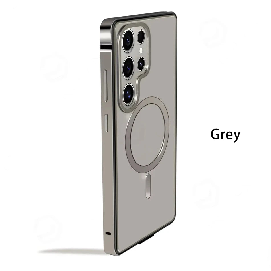 Magnetic Aluminum Metal Frame Case For Samsung Galaxy S25 S26 Ultra S26ultra 5G Hybrid Bumper Alloy Protective Cover For Magsafe