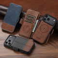 SUTENI Wireless Charging Phone Case Card Holder Stand Wallet Magnetic Flip Cover Faux Leather For iPhone 17 Pro Max 16 Plus 15