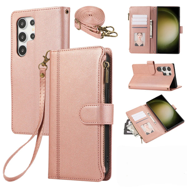 Crossbody Leather Case for Samsung Galaxy A05 A06 A07 A15 A16 A17 A25 A35 A36 A53 A54 A55 A56 A72 A73 4G 5G Wallet Phone Cover
