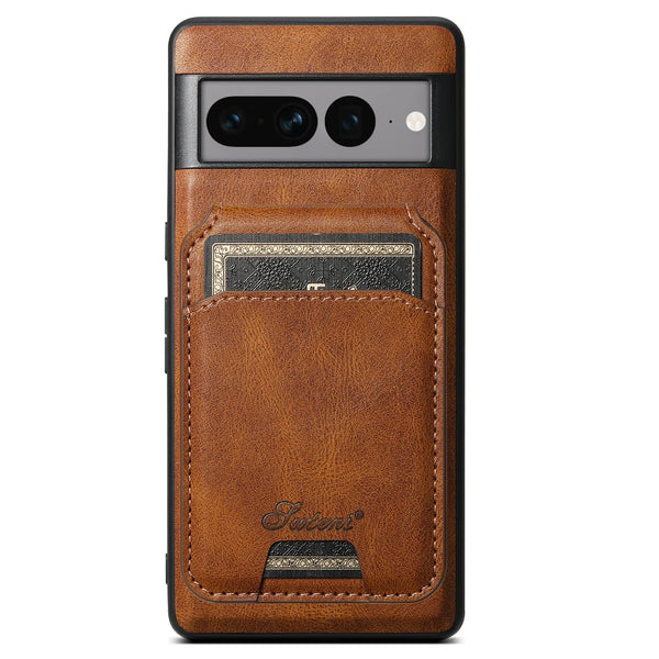 SUTENI Wireless Charging Faux Leather Magnet Card Holder Stand Picture frame Phone Case For Google Pixel 9 XL 8 Pro 7A 6