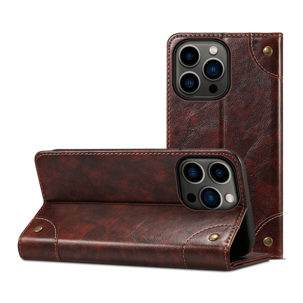 SUTENI Leather Wallet Magnetic Card Holder Flip Cover Phone Case For iPhone 16 Pro Max 15 Plus 14 13 12 11 XS XR X  8 7 Plus