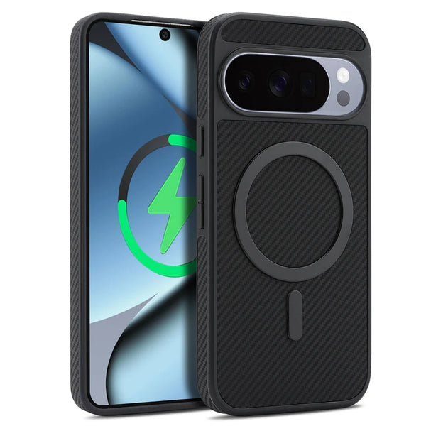 Carbon Fiber Pattern Case For Google Pixel 9 9pro 9A 10 10pro Pro XL ProXL Wrieless Charging Phone Back Cover