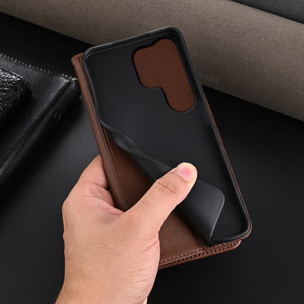 Flip Wallet Case For Samsung Galaxy S25 Ultra Edge S24 Plus S23 FE S22 S21 Cash Cards Slots Magnetic Closure Leather Phone Cover