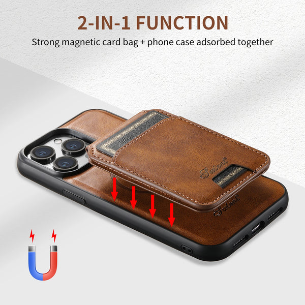 SUTENI Compatible Wireless Charging Phone Case Card Holder Leather Magnetic Wallet For iPhone 12 13 14 15 16 Plus 17 ProMax