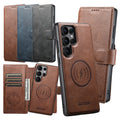 2 IN 1 Flip Wallet Case For Samsung Galaxy S25 S24 S23 S22 Ultra S25U S24U Magnetic Card Slots Wrieless Charging Phone Cover