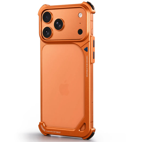 Oatsbasf Metal Frameless Phone Case for iPhone 17 Pro Max 9 Shape Phone Cover Slim Bumper Bare Phone Feel Shell for iPone 17 Pro