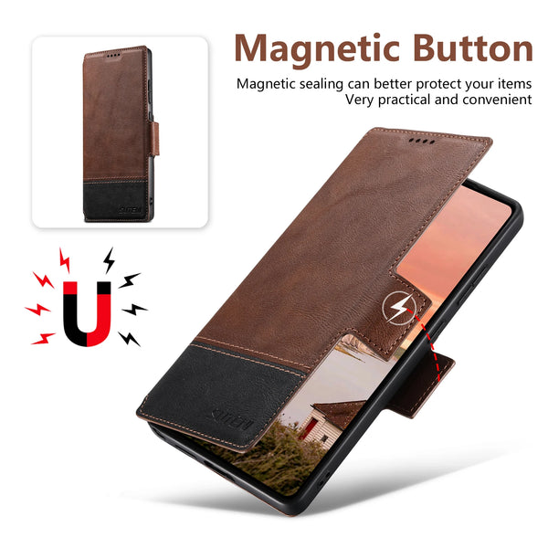 Faux Leather Wireless Charging Card Holder Stand Wallet Magnetic Flip Cover Phone Case For Samsung Galaxy S26 Ultra S25 S24 S23