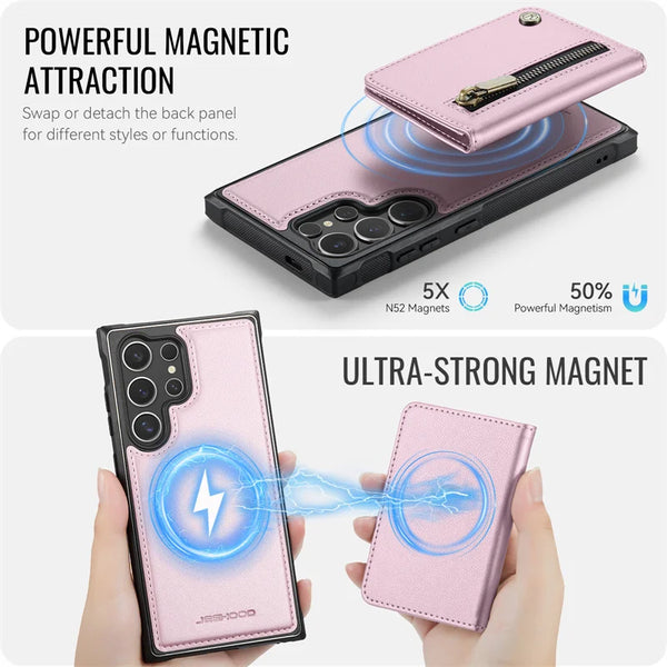 Magnetic Flip Leather Phone Case for Samsung Galaxy S26 Ultra S25 FE S24 Plus S23 S22 S21 5G Wireless Charging Wallet Card Cover