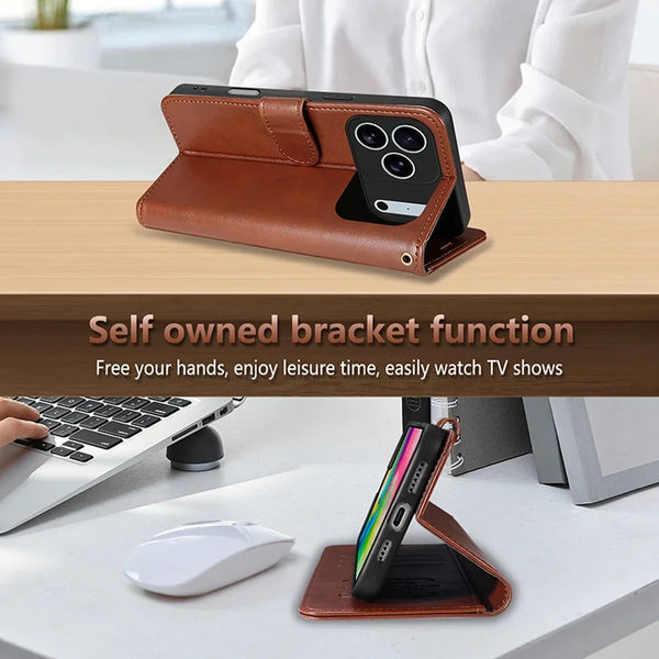 Flip Leather Case For iphone 17 Promax 16 Pro Max 15 Plus 14 Pro 13 12 iphone17 iphone16 Wallet Cash Cards Slots Phone Cover