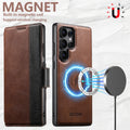 SUTENI Luxury 2 in 1 Detachable Magsafe Leather Case for Galaxy S26 Ultra S25U S24U S23U Wireless Charging Book Folio Flip Cover