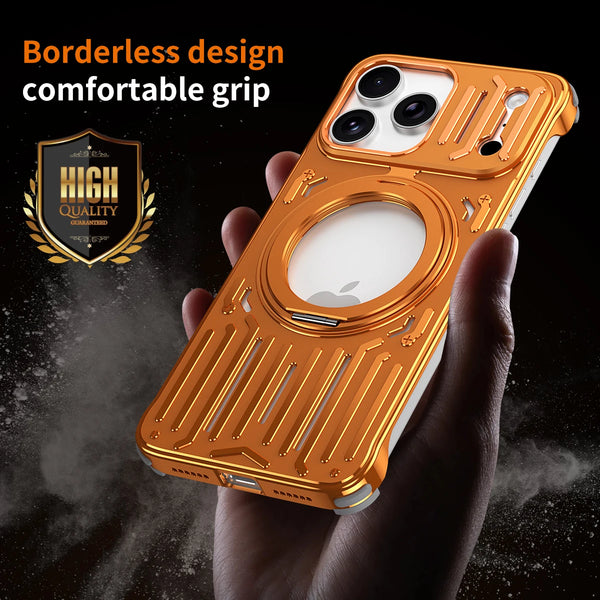 Heat Dissipation Rotating Stand for Magsafe Phone Case for IPhone 17AIR Pro Max 16 15 Pro Metal Mechanical Arm Hollow Out Funda