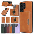 2 in 1 Leather Case for Samsung Galaxy S26 Ultra S25 Edge S24 Plus S23 5G S25U Kickstand Thin Cards Slots MagneticPhone Cover
