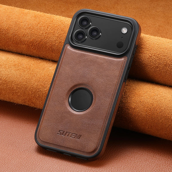 SUTENI Wireless Charging Luxury Faux Leather Magnet Phone Case For iPhone 17 Pro Max 16 Plus 15 14 13 12
