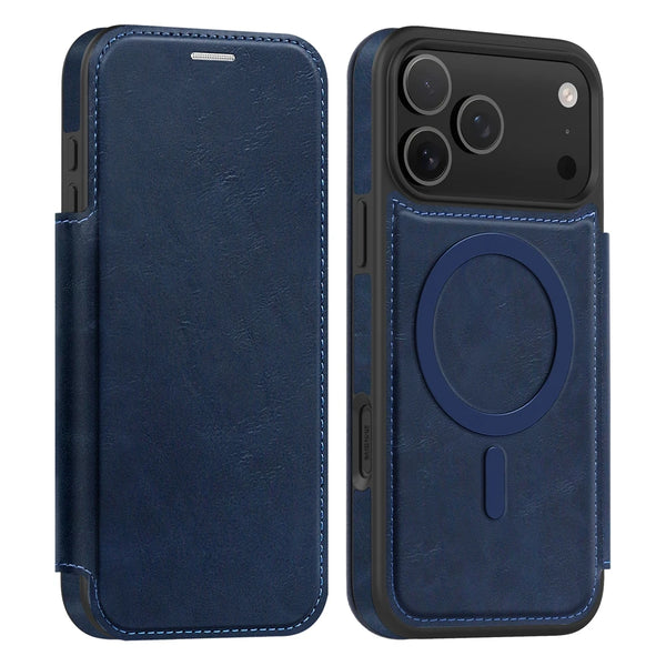 Leather Magsafe Flip Case for iPhone 17 Air 16 Promax 15 Plus 14 Pro max 13 PM 12 16e iphone16 Card Slots Magnetic Phone Cover