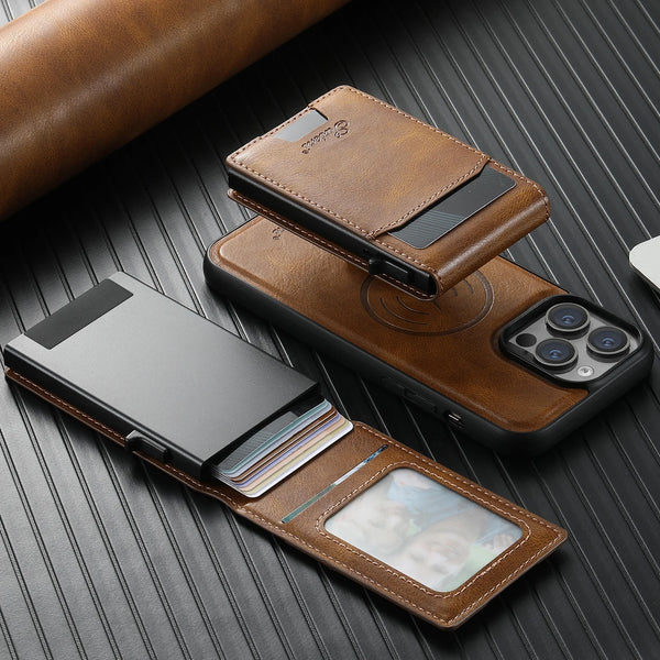 SUTENI Wallet For Men Phone Case Card Holder Leather Magnetic Pocket Cover Wireless Charging For iPhone 12 13 14 16ProMax 15Plus