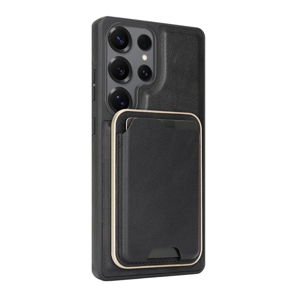2 IN 1 Leather Phone Case for Samsung Galaxy S25 Ultra S24 Plus S23 + S25U Magnetic Ultra Thin Cards Holder Slots Phone Cover