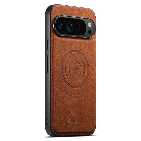SUTENI Luxury Faux Leather Phone Case Magnet Wireless Charging Frosted Feel For Google Pixel 10 Pro XL 9 8A 7 6