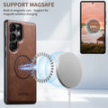 SUTENI Frosted Feel PU Leather Magnet Wireless Charging Phone Case For Samsung S26 Ultra S25 S24 S23 S22