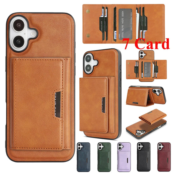 2 in 1 Detachable Magsafe Case for IPhone 17 Air 16 Promax15 Plus 14 Pro 13 Pro Max 12 Magnetic 7 Card Slots Holder Phone Cover