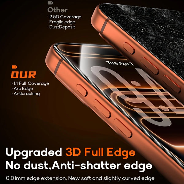 NNBILI 5Pcs Oleophobic Coating Dust Free Easy Installation Screen Protector For iPhone 17 Pro Max 16 15 14 13 12 11 Pro Series
