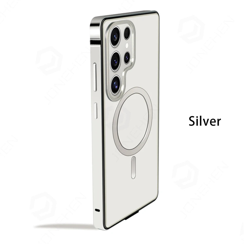 Magnetic Aluminum Metal Frame Case For Samsung Galaxy S25 S26 Ultra S26ultra 5G Hybrid Bumper Alloy Protective Cover For Magsafe
