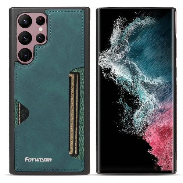 Leather Case for Samsung Galaxy S25 Edge Ultra S24 Plus Fe S23 S22 S21 S20 S25U S24U S23U Card Slots Carder Holder Phone Cover