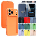 Soft Silicone Flip Case for iphone Air 17 Promax 16 Pro Max 15 Plus 14 Pro 12 13 iphone17 iphone16 Cards Slot Holder Phone Cover